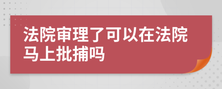 法院审理了可以在法院马上批捕吗
