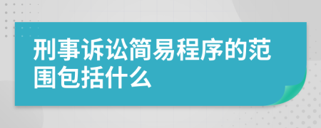 刑事诉讼简易程序的范围包括什么