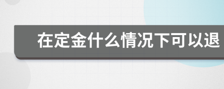 在定金什么情况下可以退