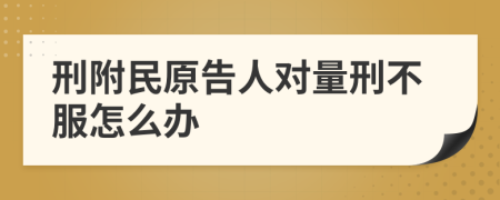 刑附民原告人对量刑不服怎么办