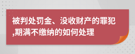 被判处罚金、没收财产的罪犯,期满不缴纳的如何处理