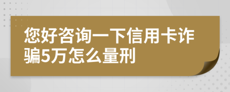 您好咨询一下信用卡诈骗5万怎么量刑