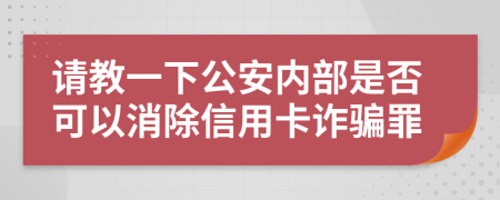 请教一下公安内部是否可以消除信用卡诈骗罪