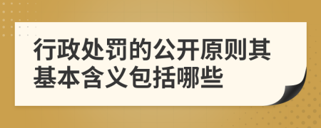 行政处罚的公开原则其基本含义包括哪些