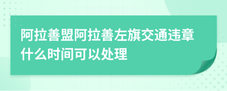 阿拉善盟阿拉善左旗交通违章什么时间可以处理