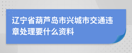 辽宁省葫芦岛市兴城市交通违章处理要什么资料