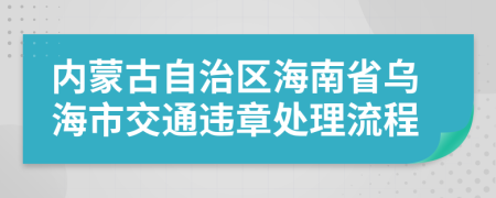 内蒙古自治区海南省乌海市交通违章处理流程