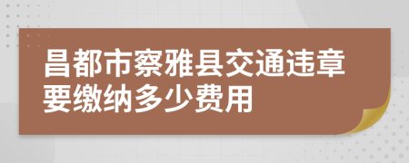 昌都市察雅县交通违章要缴纳多少费用