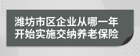 潍坊市区企业从哪一年开始实施交纳养老保险