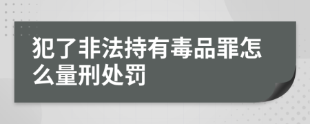 犯了非法持有毒品罪怎么量刑处罚