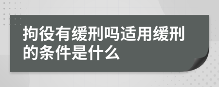 拘役有缓刑吗适用缓刑的条件是什么