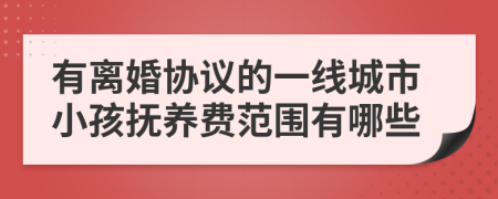 有离婚协议的一线城市小孩抚养费范围有哪些