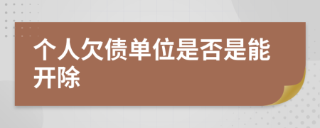 个人欠债单位是否是能开除