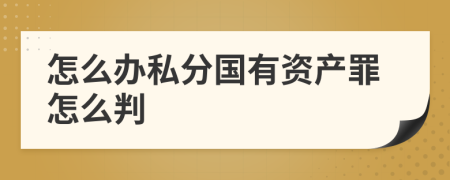 怎么办私分国有资产罪怎么判