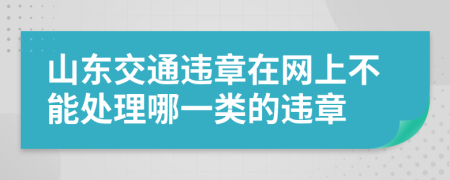 山东交通违章在网上不能处理哪一类的违章