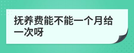 抚养费能不能一个月给一次呀