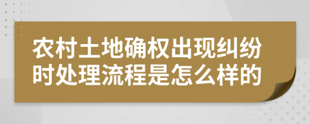 农村土地确权出现纠纷时处理流程是怎么样的