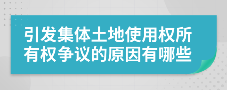 引发集体土地使用权所有权争议的原因有哪些