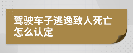 驾驶车子逃逸致人死亡怎么认定