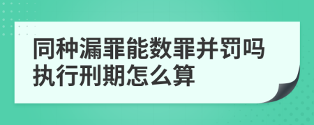 同种漏罪能数罪并罚吗执行刑期怎么算