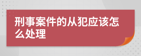 刑事案件的从犯应该怎么处理