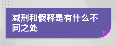减刑和假释是有什么不同之处