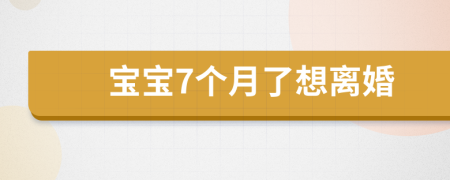 宝宝7个月了想离婚