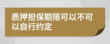 质押担保期限可以不可以自行约定