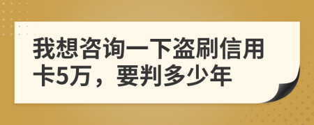 我想咨询一下盗刷信用卡5万，要判多少年