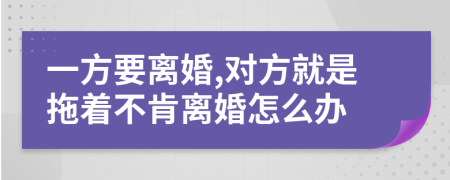 一方要离婚,对方就是拖着不肯离婚怎么办