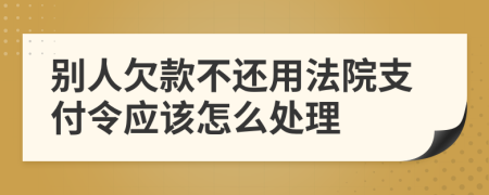 别人欠款不还用法院支付令应该怎么处理