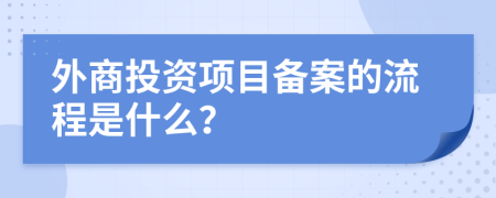 外商投资项目备案的流程是什么？