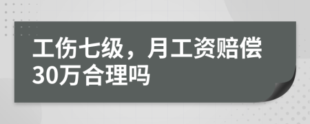 工伤七级，月工资赔偿30万合理吗