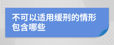 不可以适用缓刑的情形包含哪些