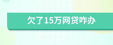 欠了15万网贷咋办