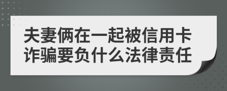 夫妻俩在一起被信用卡诈骗要负什么法律责任