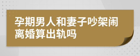 孕期男人和妻子吵架闹离婚算出轨吗