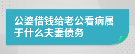 公婆借钱给老公看病属于什么夫妻债务