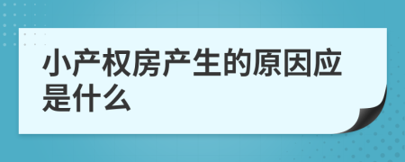 小产权房产生的原因应是什么