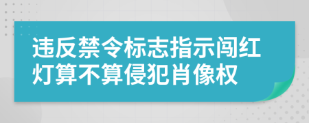 违反禁令标志指示闯红灯算不算侵犯肖像权