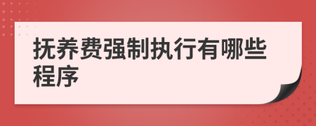 抚养费强制执行有哪些程序