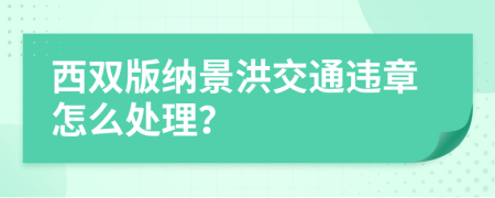 西双版纳景洪交通违章怎么处理？