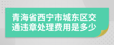 青海省西宁市城东区交通违章处理费用是多少