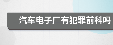 汽车电子厂有犯罪前科吗