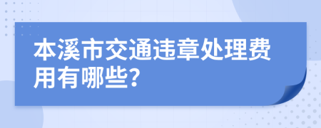 本溪市交通违章处理费用有哪些？