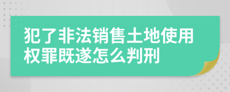 犯了非法销售土地使用权罪既遂怎么判刑