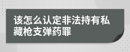 该怎么认定非法持有私藏枪支弹药罪