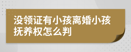 没领证有小孩离婚小孩抚养权怎么判