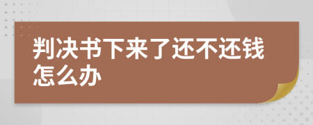 判决书下来了还不还钱怎么办