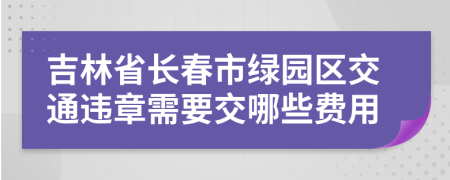 吉林省长春市绿园区交通违章需要交哪些费用